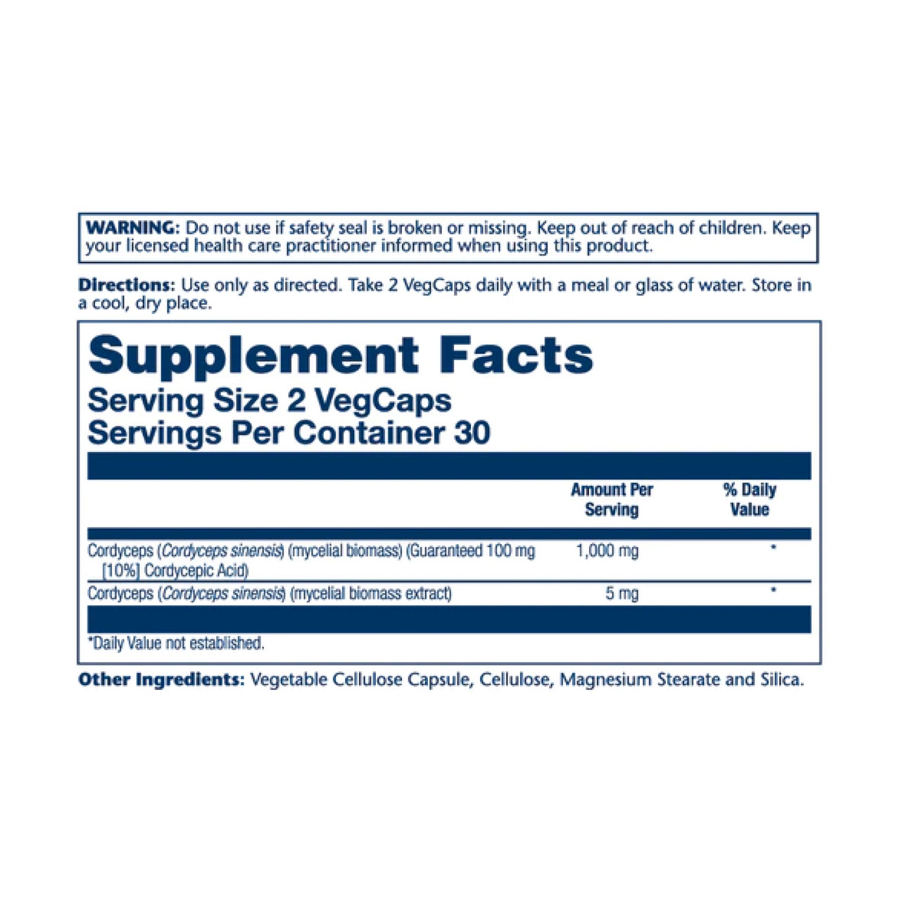 Cordyceps Mushroom Extract 500mg 60 vcaps, фото №2