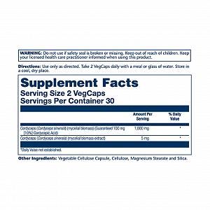Cordyceps Mushroom Extract 500mg 60 vcaps synthetic.ua - Фото 1