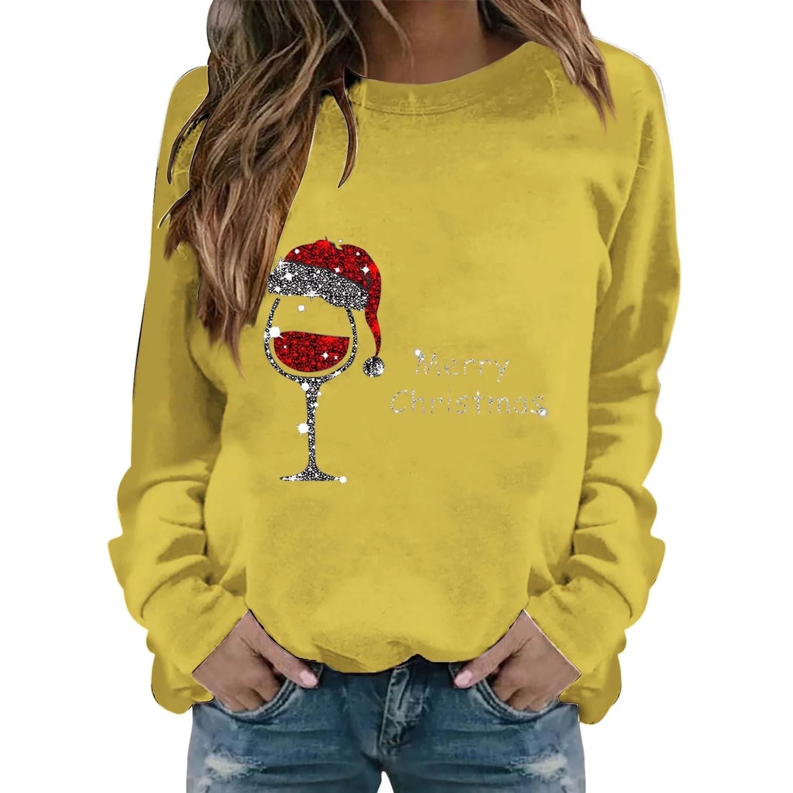 Рождественский свитшот HUIFUAO Женский Красный, фото №1 Рождественский свитшот HUIFUAO Женский Красный, фото №1