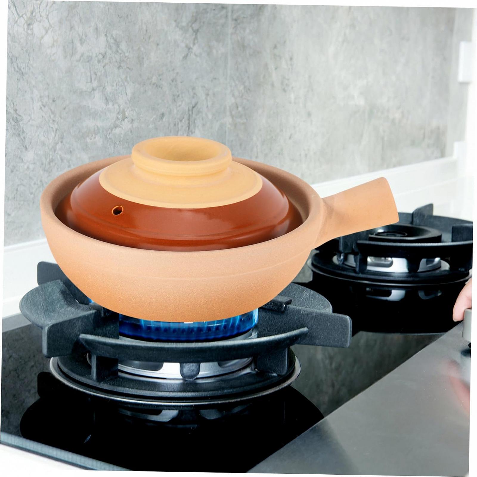 Кастрюля Garneck керамическая терракотовая с крышкой и одной ручкой жаростойкая, фото №4