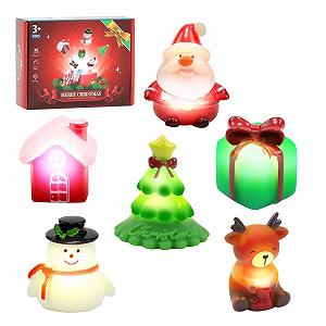 Игрушка для ванны Санта, Подарок, Олень, Елка с подсветкой. - Фото 1