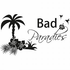 Настінна наклейка для ванної Paradise з пальмою 67 x 40 см 063 Лаймовий зелений synthetic.ua - Фото 1