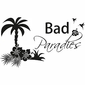 Настінна наклейка для ванної Paradise з пальмою 67 x 40 см 063 Лаймовий зелений synthetic.ua - Фото 1