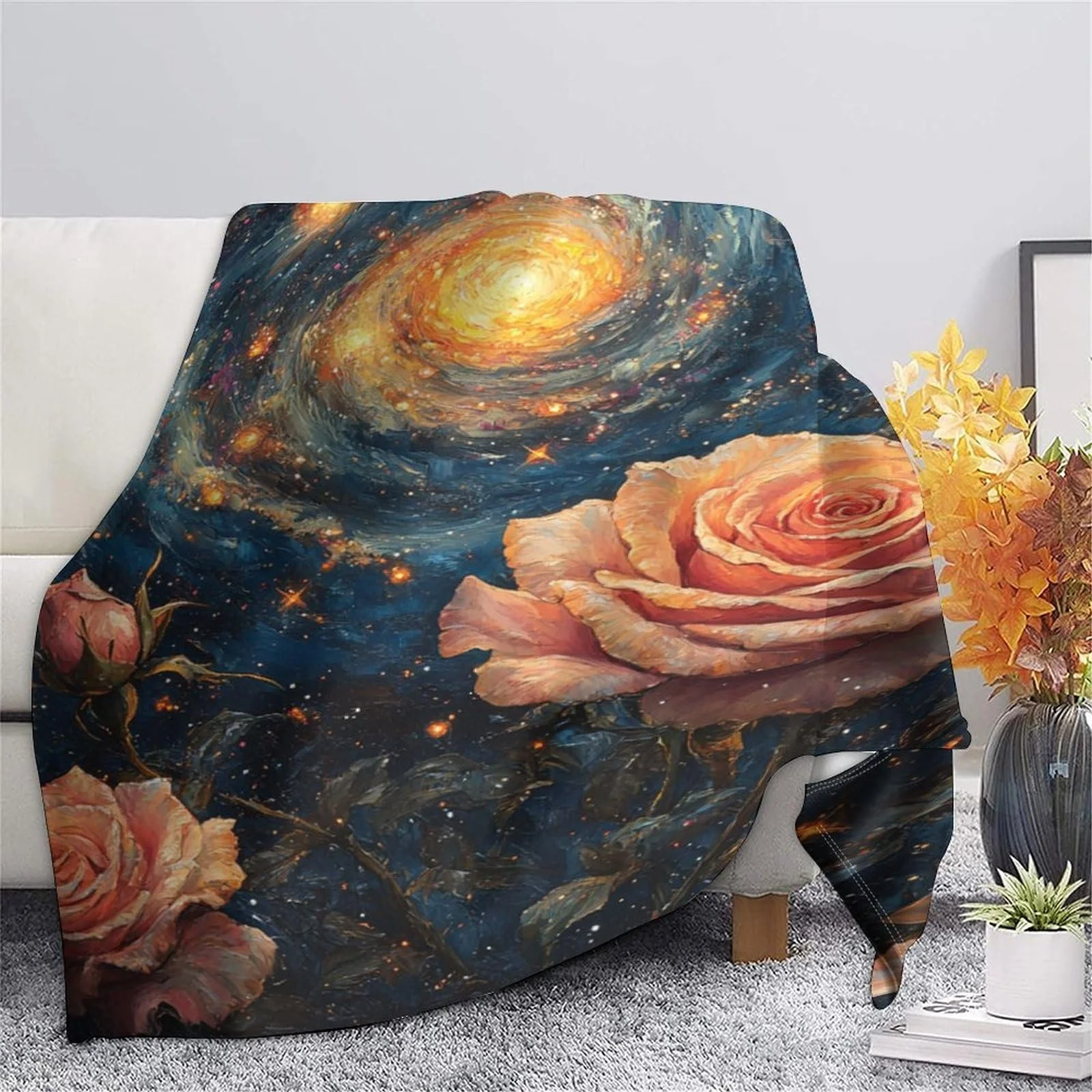 Покривало GAOYUCHUN Space Roses, 3D Друк, Пухнаста, фото №6