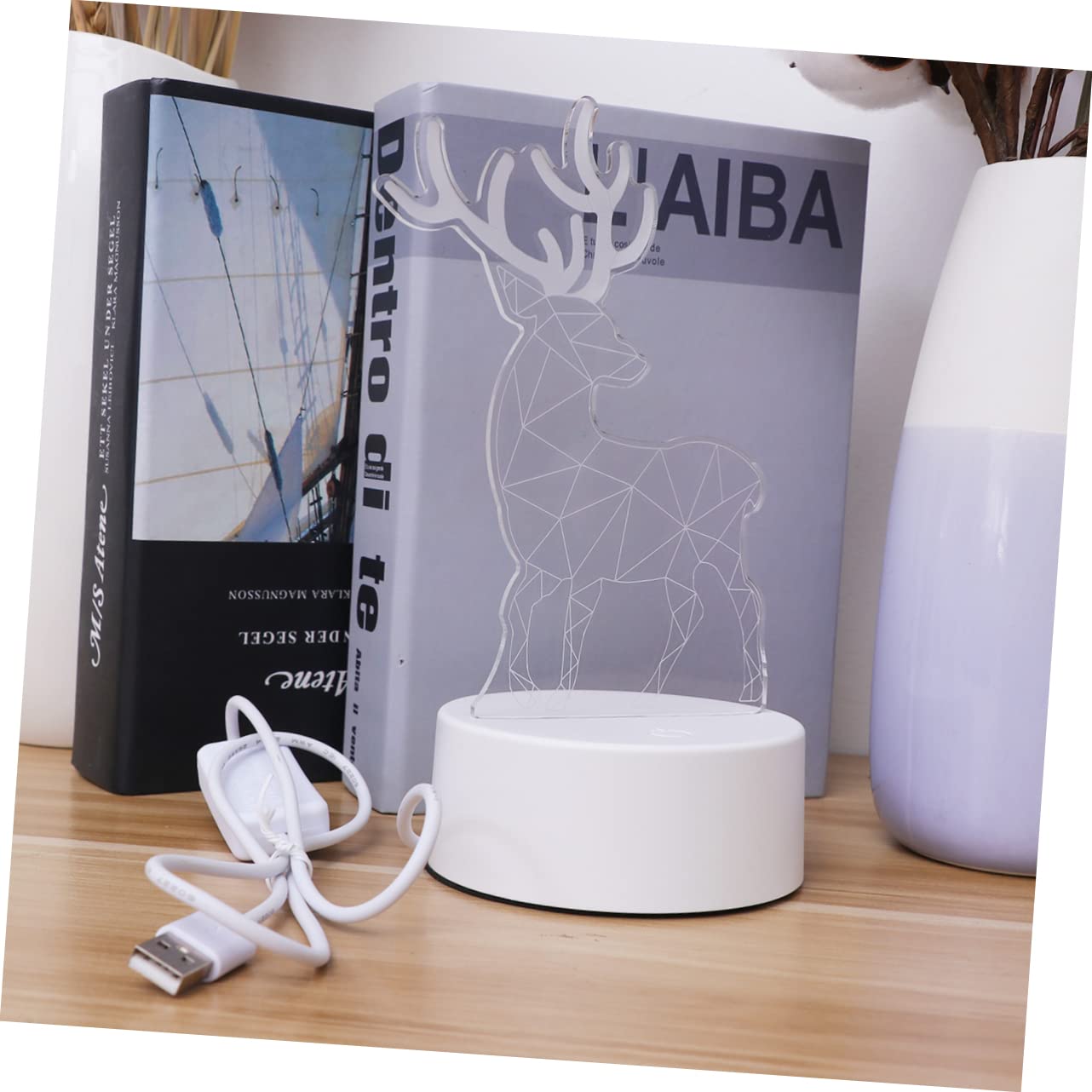 Настільна лампа Housoutil 3D Акрил "Олень", фото №6