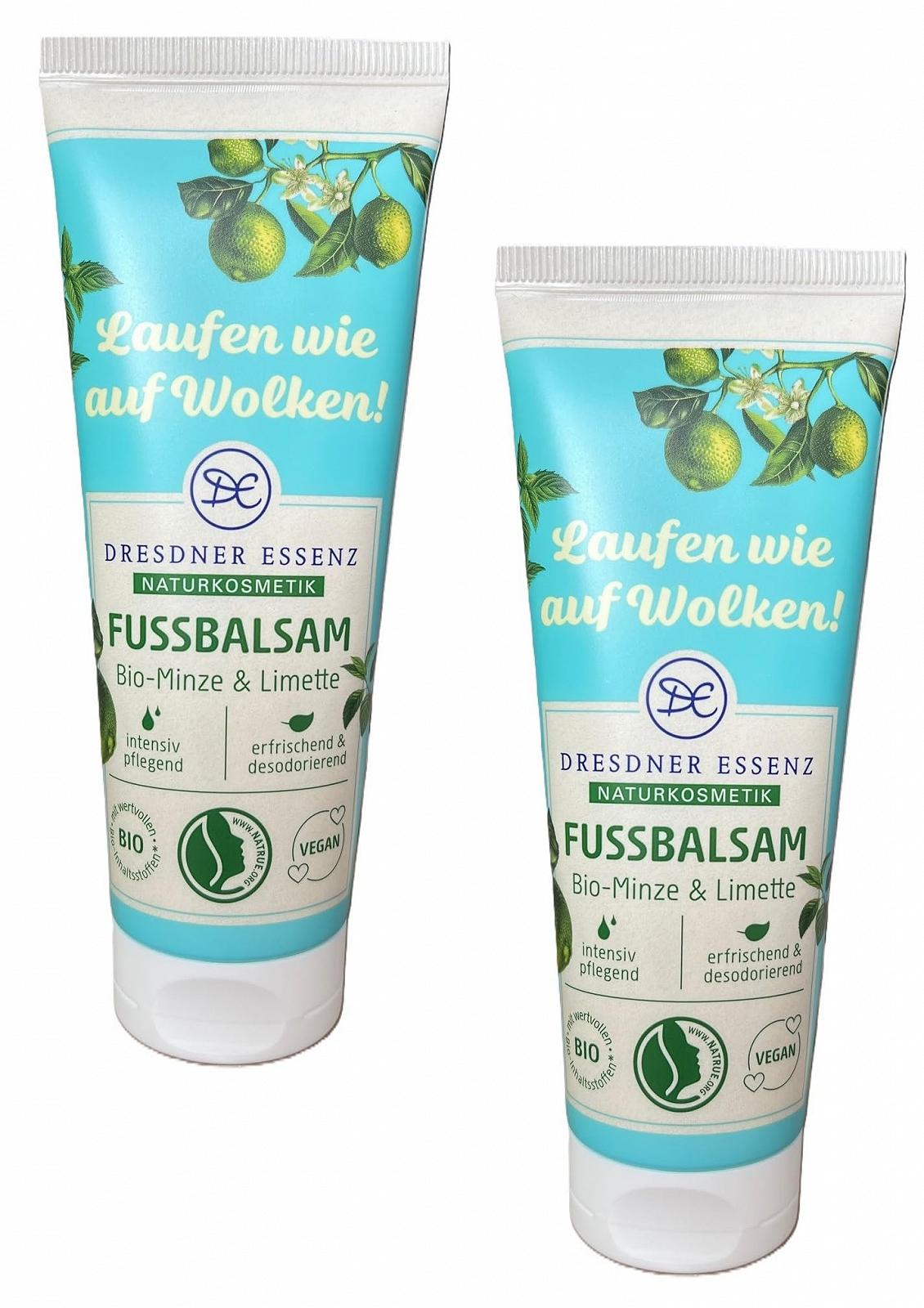 Бальзам для ніг Dresdner Essenz Organic Mint & Lime, набір з 2 шт., 2 x 75 мл, фото №1
