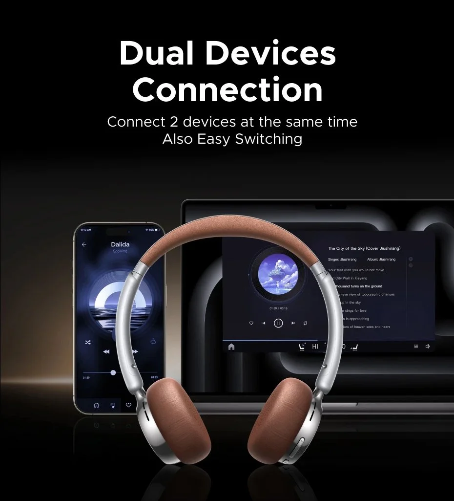 Наушники Ugreen Studio Plus ANC BT6.0 80ч Multipoint Black, фото №4 Наушники Ugreen Studio Plus ANC BT6.0 80ч Multipoint Black, фото №4