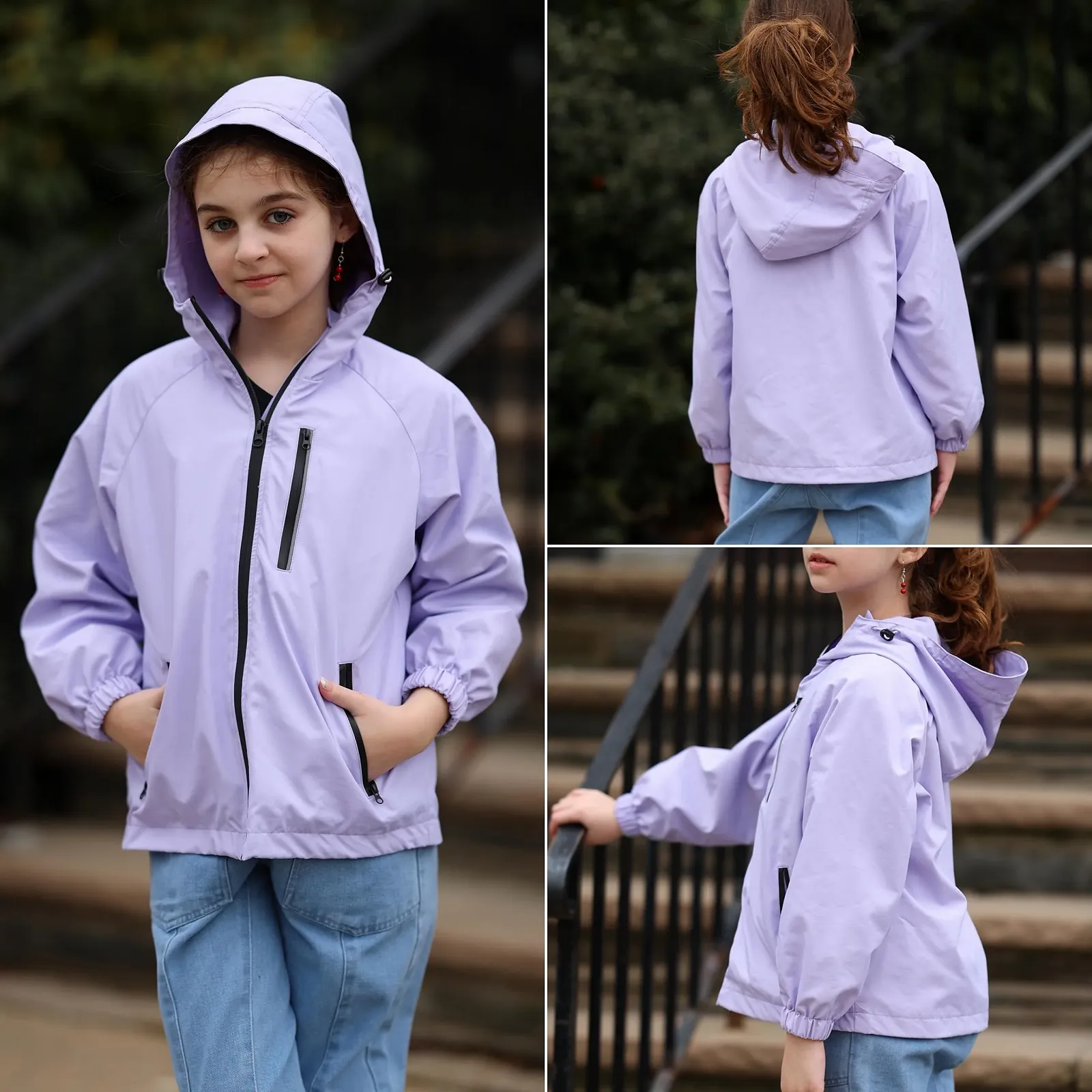 Водонепроникна куртка з капюшоном для дівчат Rolanko, фото №3