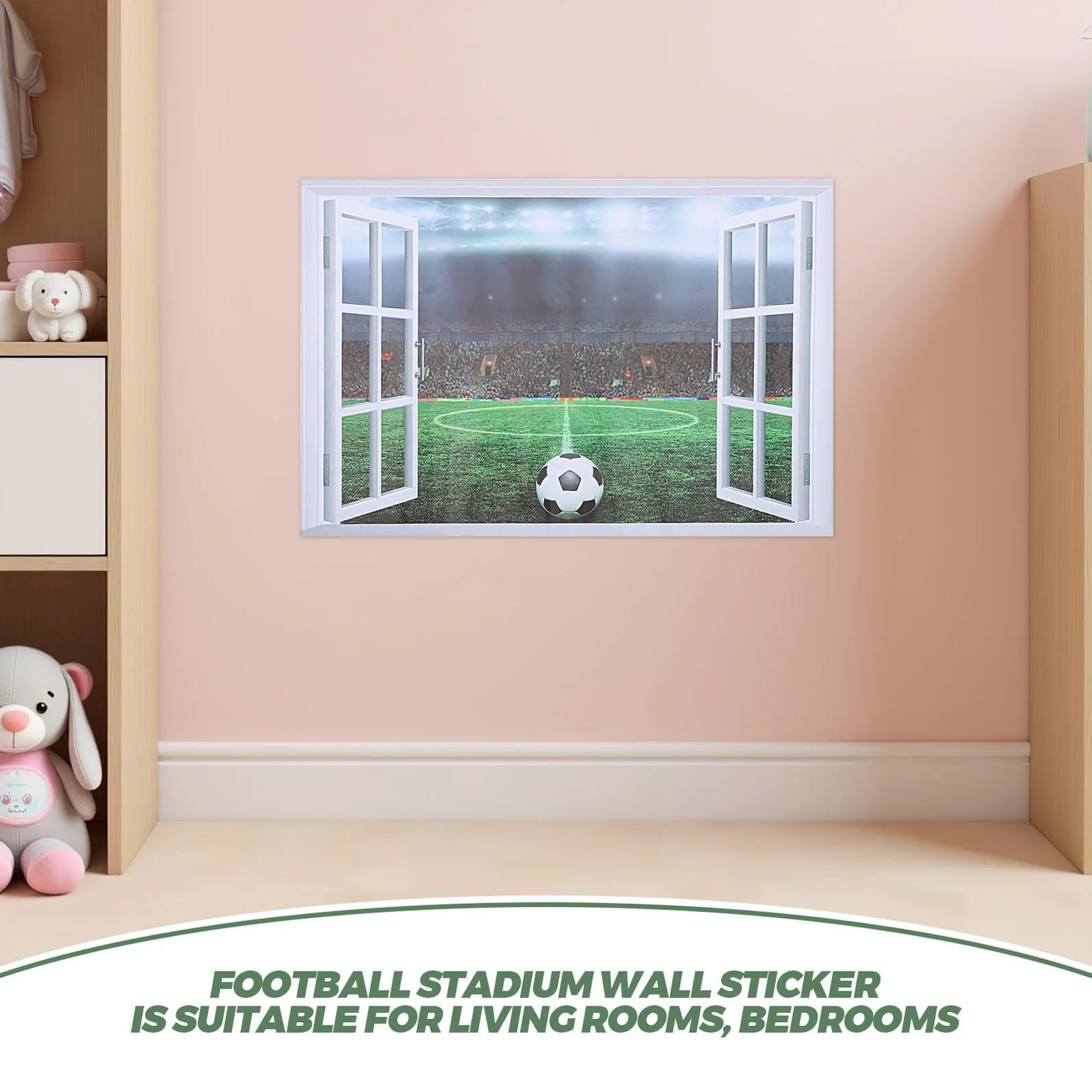 3D Наклейка на стіну Футбольний стадіон 38 x 58 см, фото №3 3D Наклейка на стіну Футбольний стадіон 38 x 58 см, фото №3