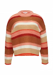 Смугастий джемпер вільного крою - Фото 1