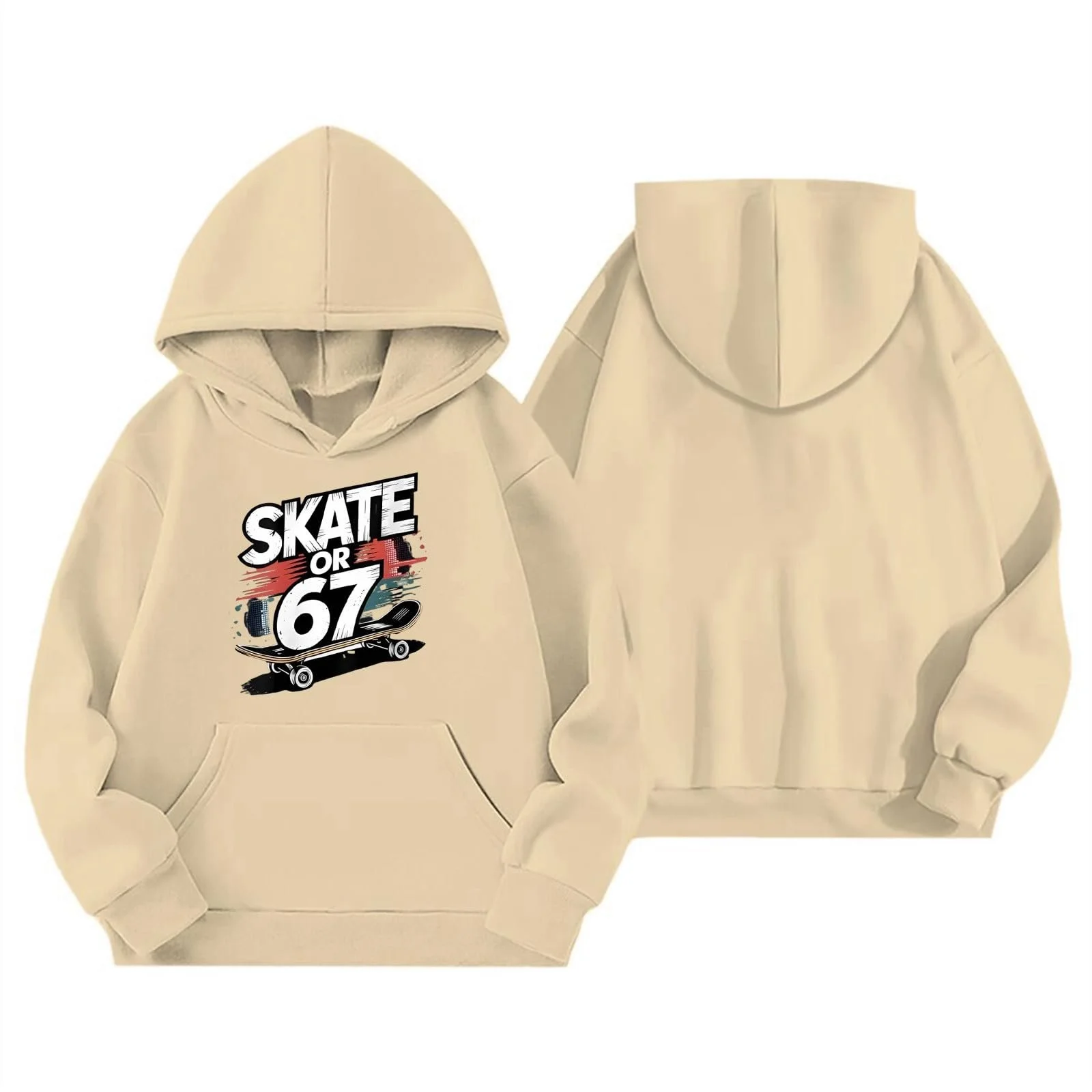 Толстовка Без бренда С капюшоном для мальчиков и девочек, мягкий флис, теплый, дышащий, удобный пуловер с графикой, рубашка с длинными рукавами, куртка, фото №5