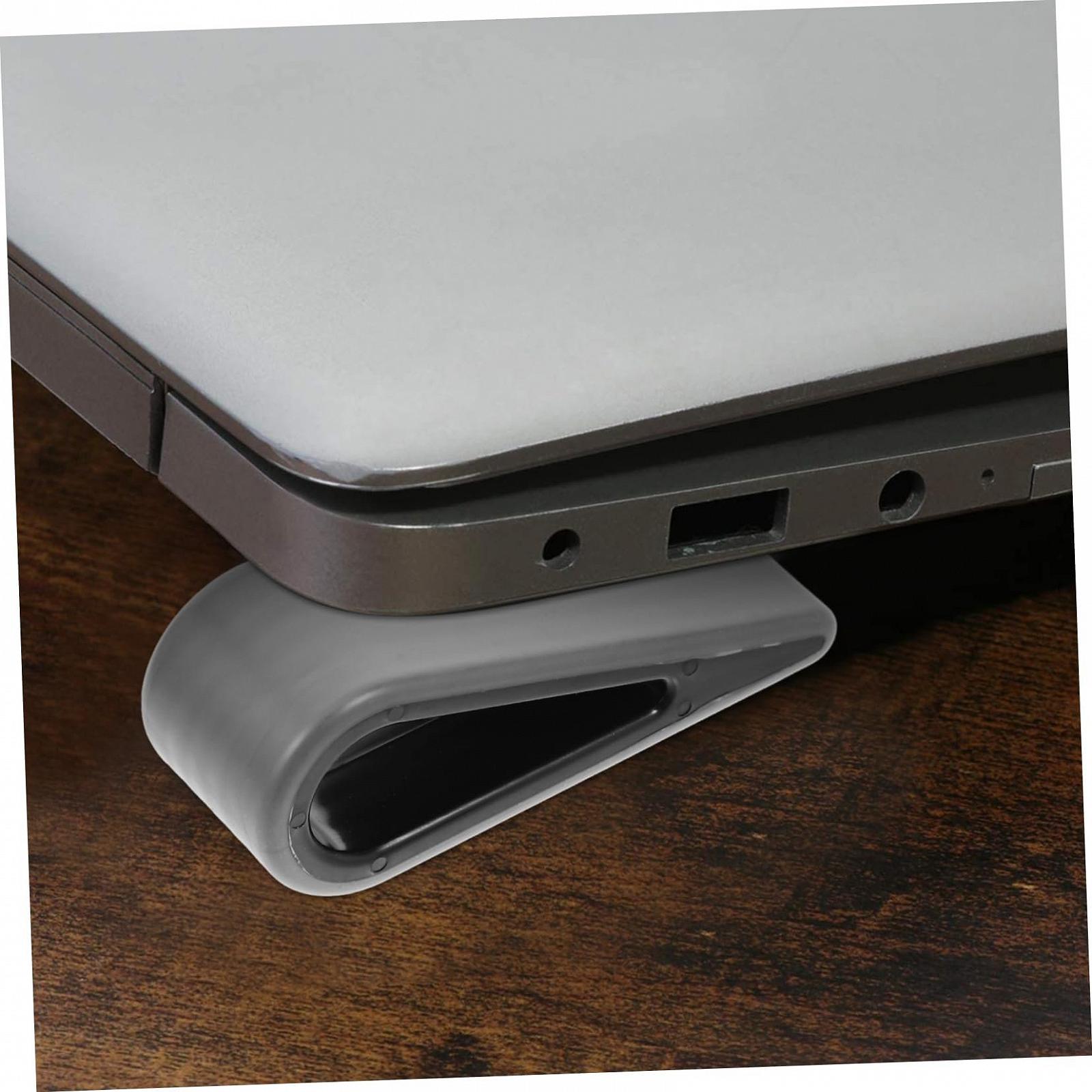 Підставка для ноутбука SHOWERORO Силіконова Легка Регульована Чорна (2 шт.), фото №7