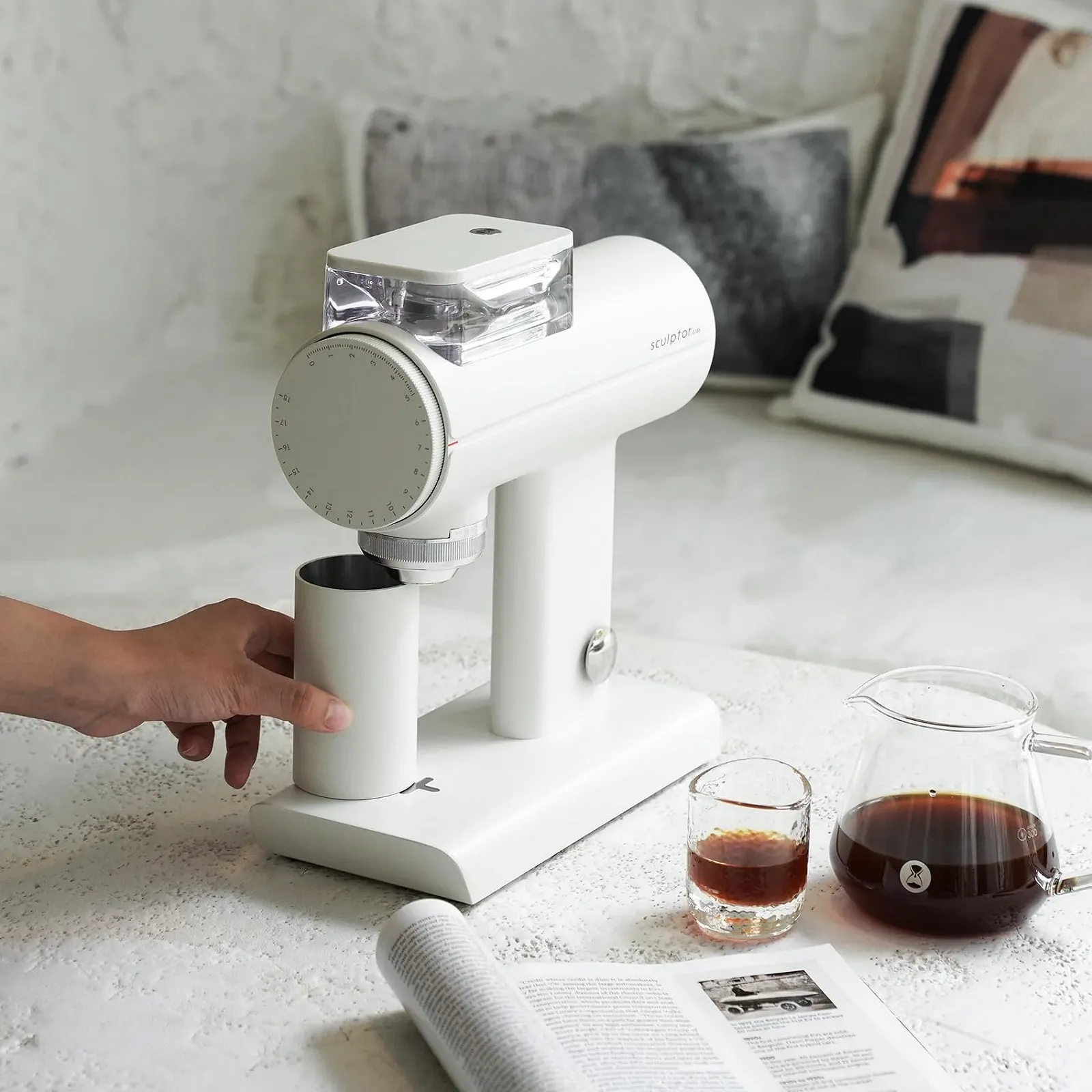 Кофемолка TIMEMORE Sculptor 078S Электрическая, с плоскими жерновами Белый, фото №2