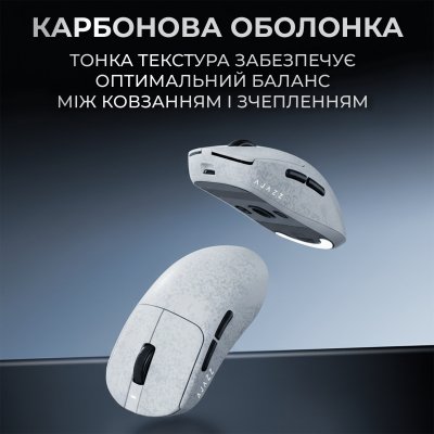 Мышка Ajazz AJ199 MAX Carbon fiber Wireless/Bluetooth/USB White (AJ199-MAX-W), фото №9 Мышка Ajazz AJ199 MAX Carbon fiber Wireless/Bluetooth/USB White (AJ199-MAX-W), фото №9