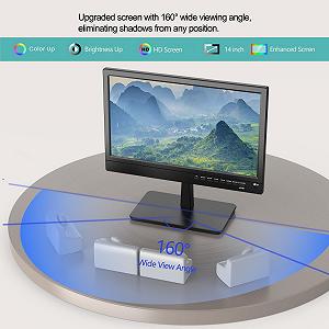 Автомобільний портативний телевізор 14" ZOSHING TV-14/T2 (Живлення 12V / 220V) / T2 / Full HD / для фури, кемпінгу, охорони synthetic.ua - Фото 1