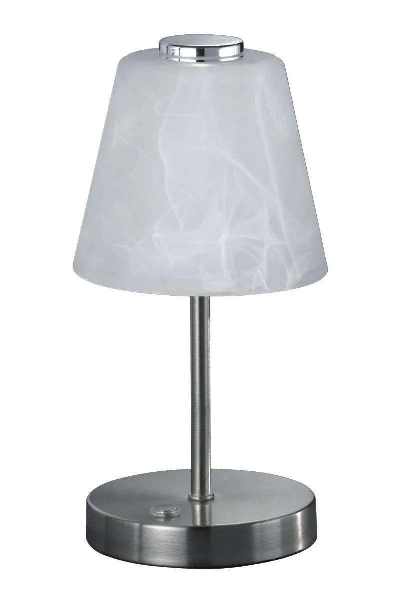 Настільна лампа Reality Leuchten Emmy R52541907 LED 2.5 Вт Матовий нікель Алабастрове біле скло, фото №1