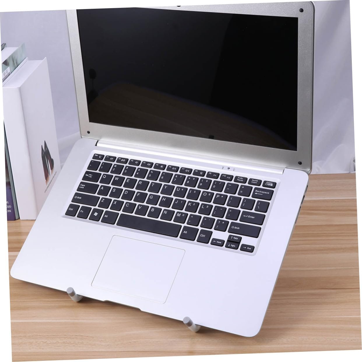 Підставка для ноутбука Veemoon з алюмінієвого сплаву, складана, з нековзними силіконовими тримачами, регульована, для ноутбуків та планшетів, фото №4