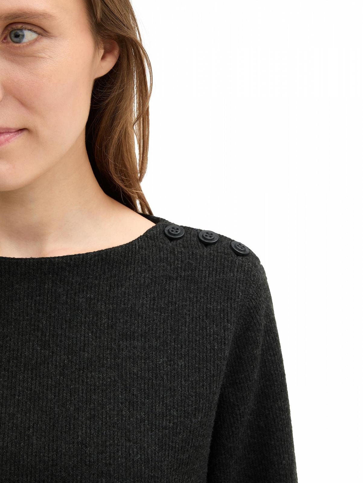 Женский свитшот TOM TAILOR Cosy с пуговицами, фото №5