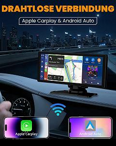 Дисплей Carplay Apple Carplay/Android Car 8.88 дюймов с камерой заднего вида 1080P HD и передней камерой, GPS навигацией, Hands-Free системой, Mirror Link, FM, простая установка synthetic.ua - Фото 1