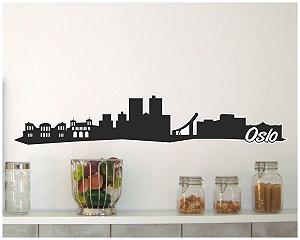 Наклейка на стіну Samunshi Oslo Skyline City Printed 120 x 22 см Чорний synthetic.ua - Фото 1