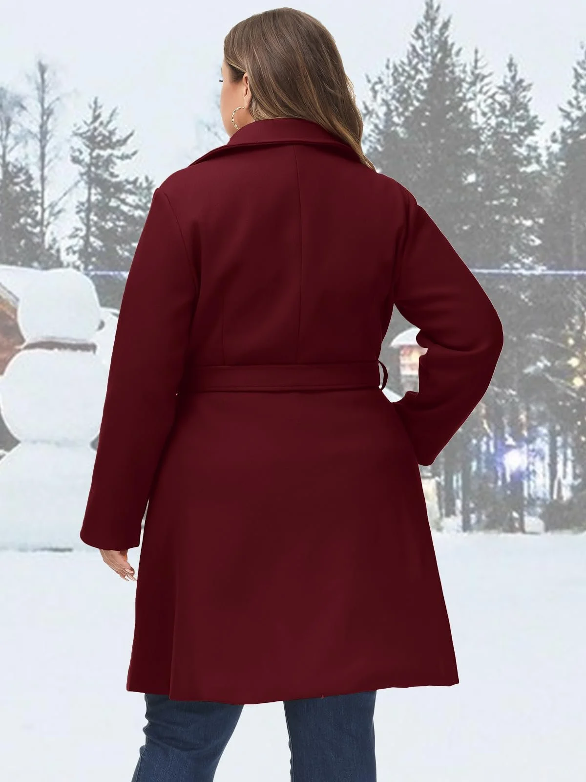 Пальто Hanna Nikole Жіноче вовняне Двобортне Зимове з Кишенями та Поясом, фото №5 Пальто Hanna Nikole Жіноче вовняне Двобортне Зимове з Кишенями та Поясом, фото №5