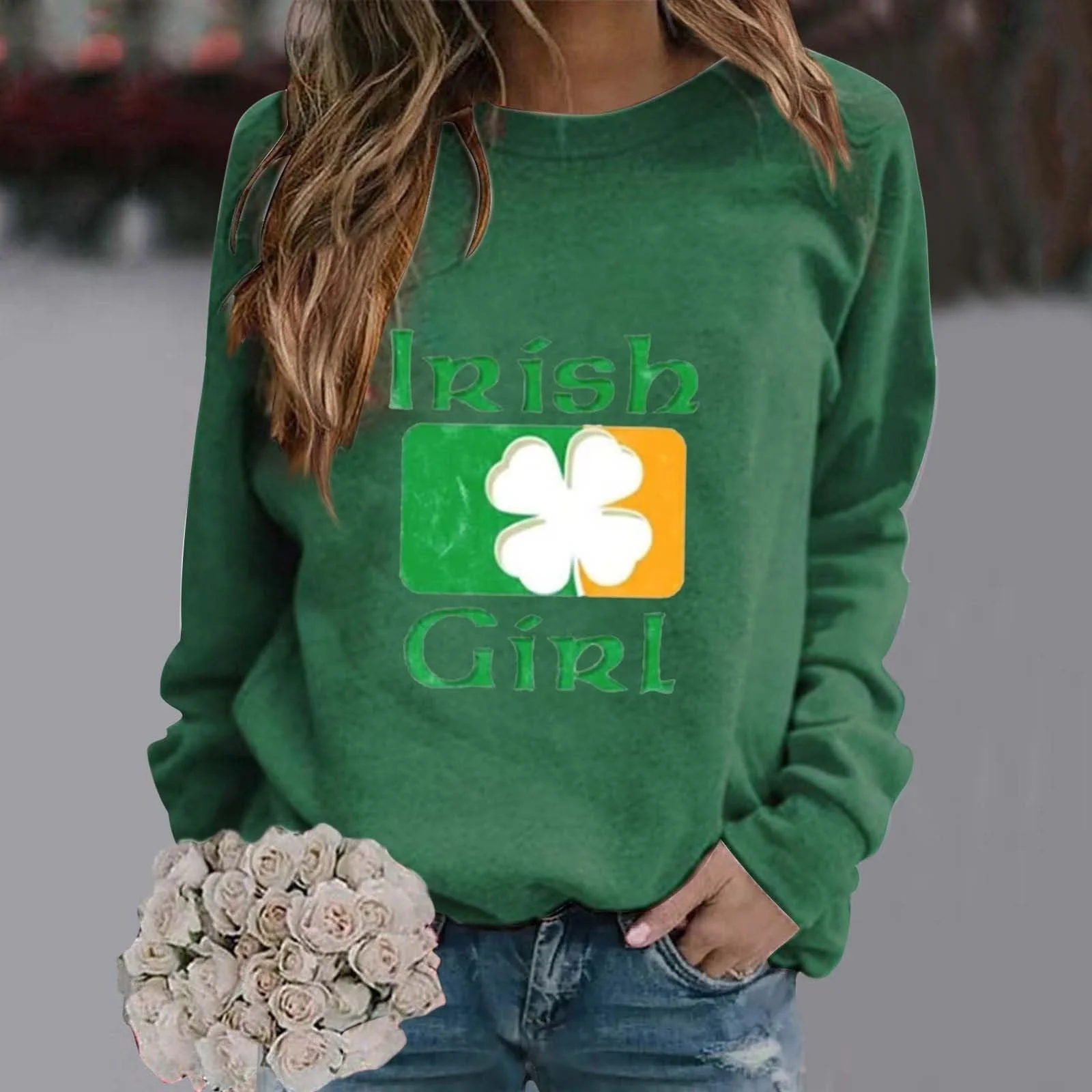 Женская Толстовка Generisch Harajuku Patchwork Цветовые Вариации Oversized с принтом букв, Хэллоуин, фото №3