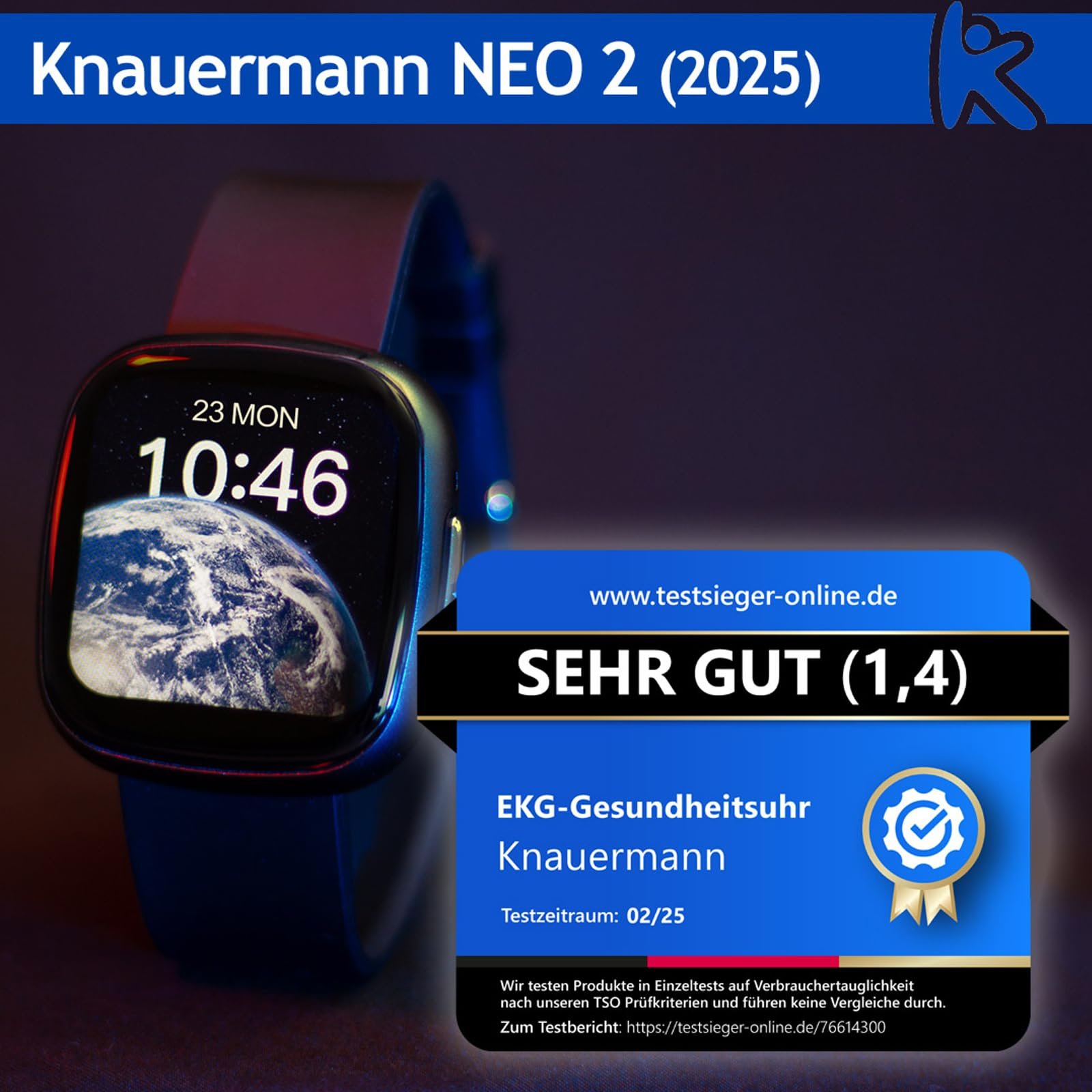 Смарт-часы Knauermann NEO 2 (2025) Квадратные Черные, фото №7