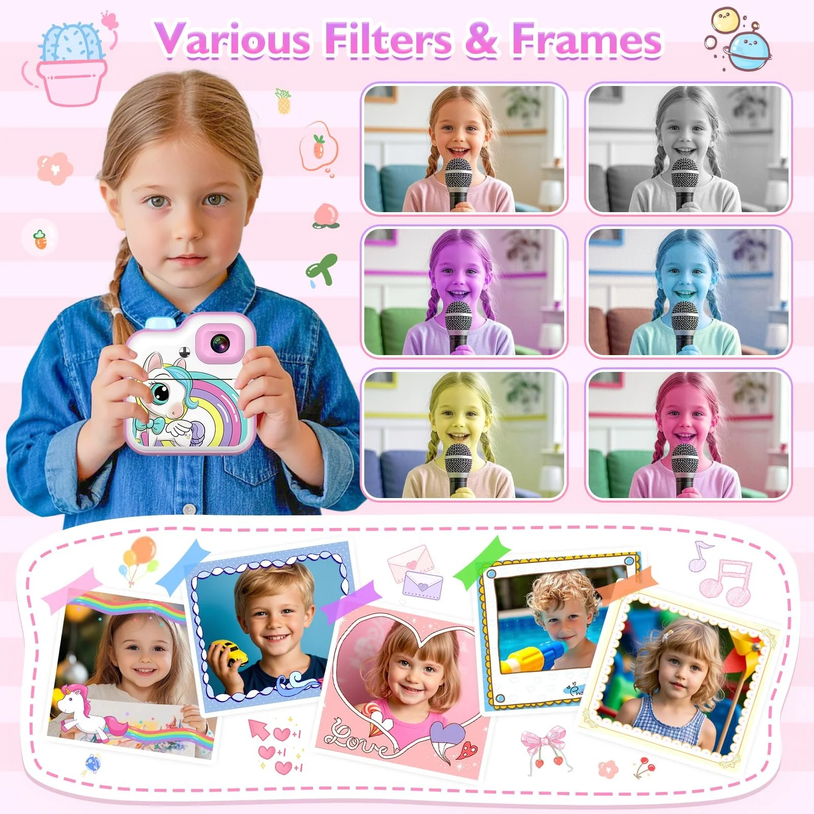 Мгновенная камера с приложением играми и музыкой 1080P 32GB, фото №5