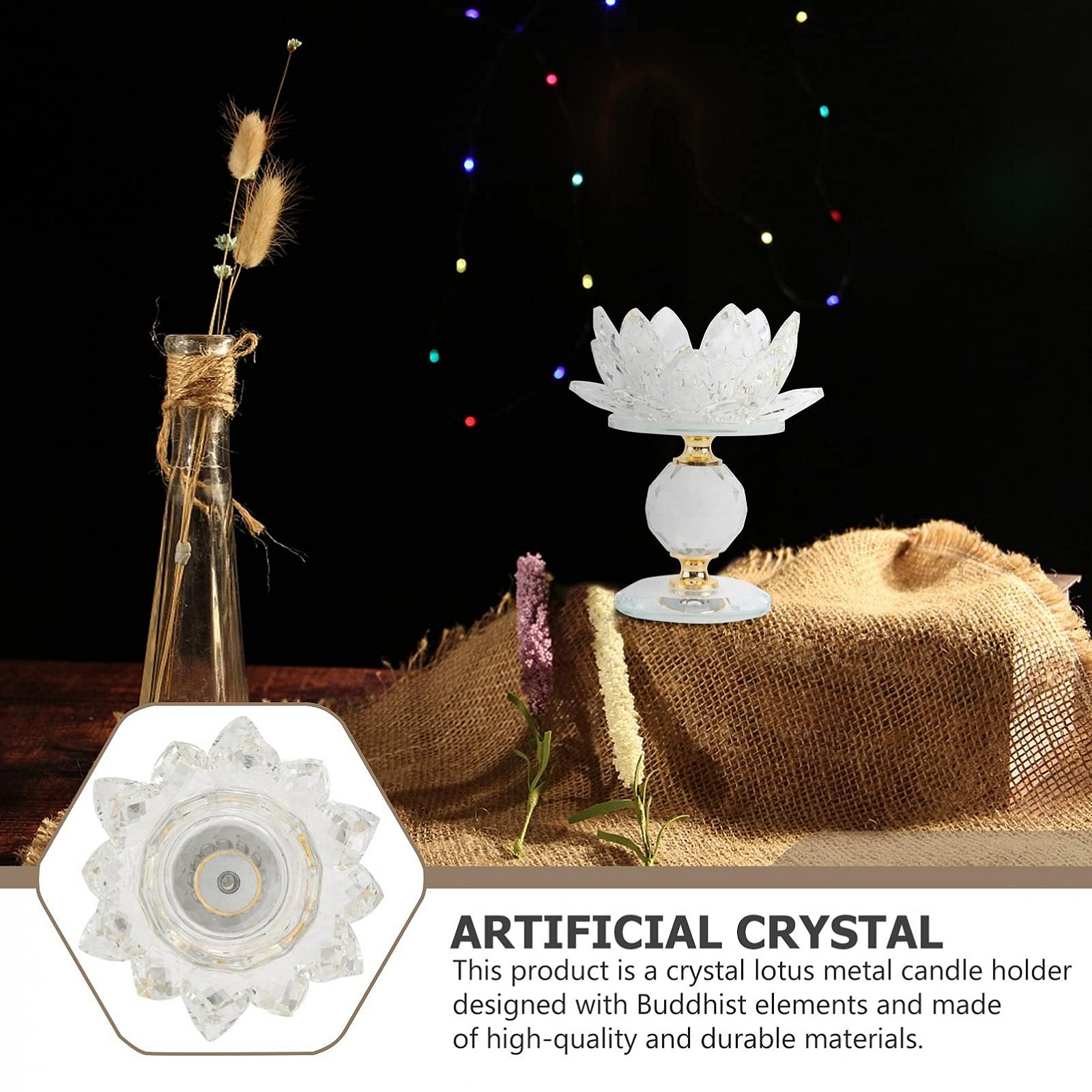 Тримач для свічок VOSAREA Crystal Lotus Buddhist Lotus Candlestick Flower Candle Tansparency, фото №4 Тримач для свічок VOSAREA Crystal Lotus Buddhist Lotus Candlestick Flower Candle Tansparency, фото №4