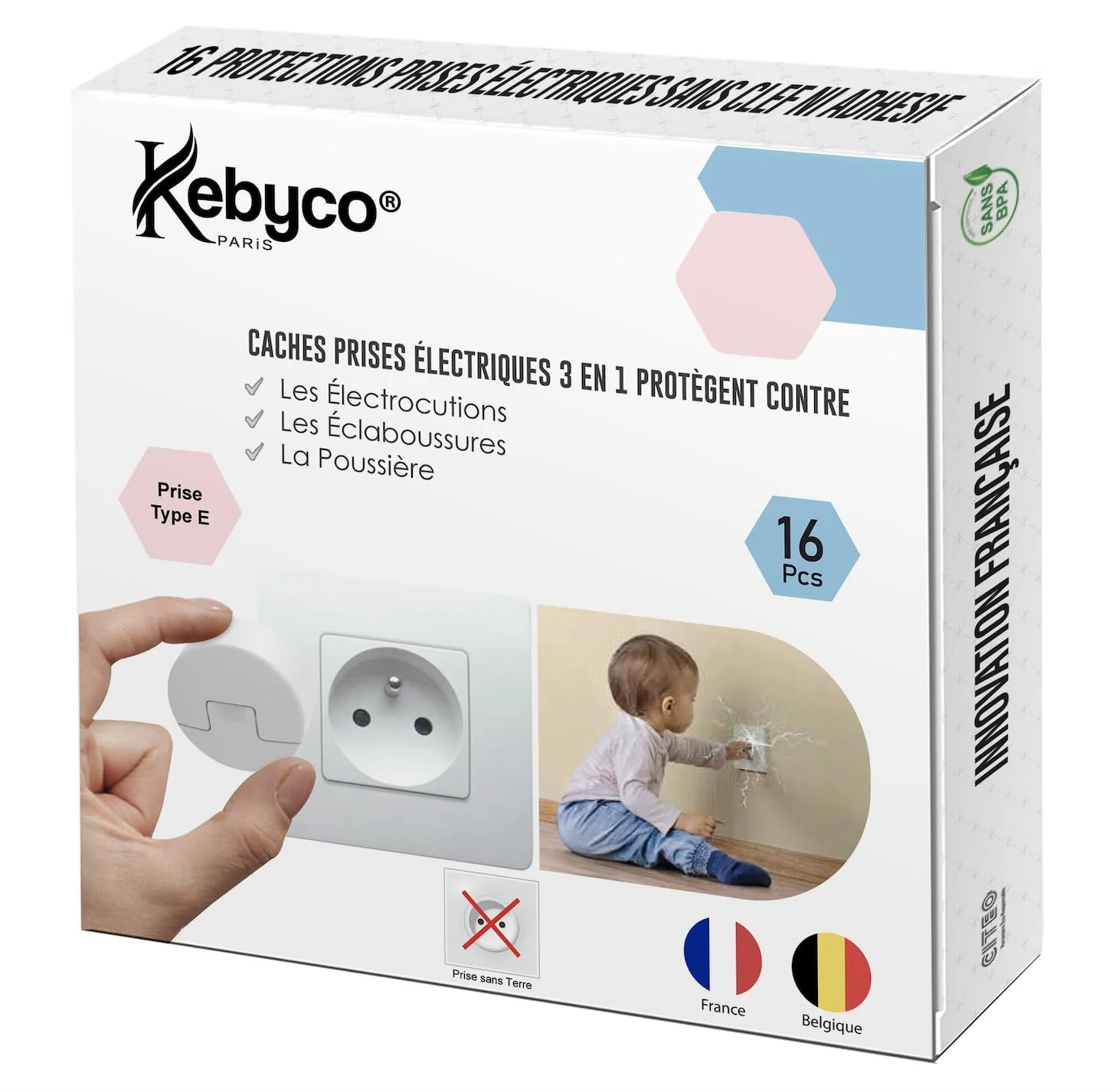 Заглушка для розеток KEBYCO Kebest Тип E Упаковка 16 шт., фото №8