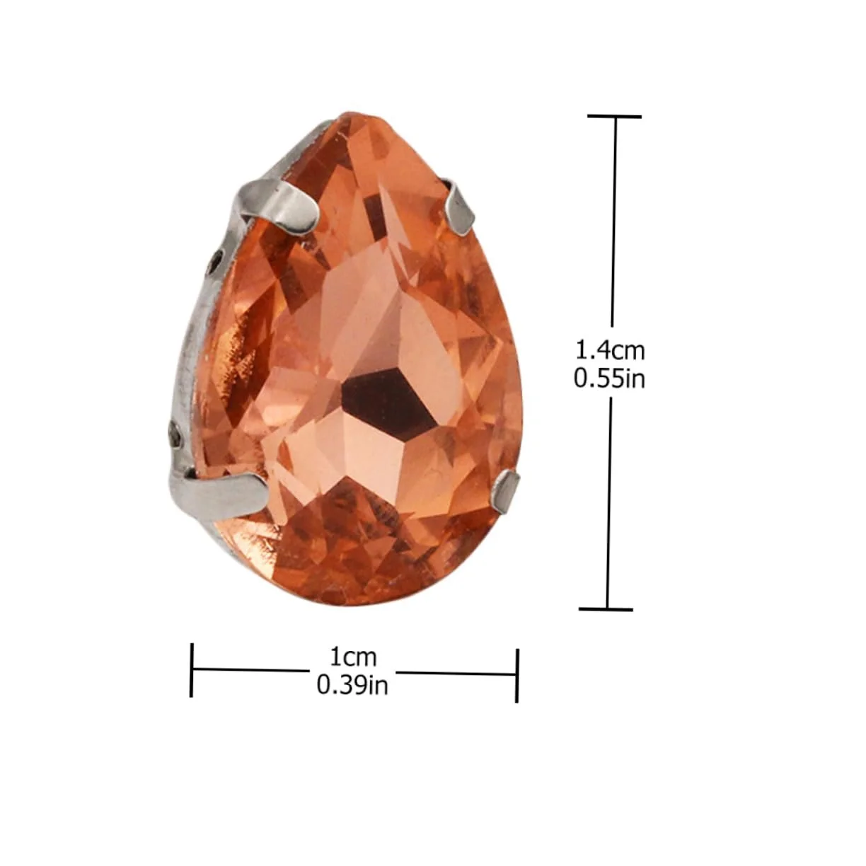 Стразы Капля, стеклянные, 100 шт, разных цветов, фото №9