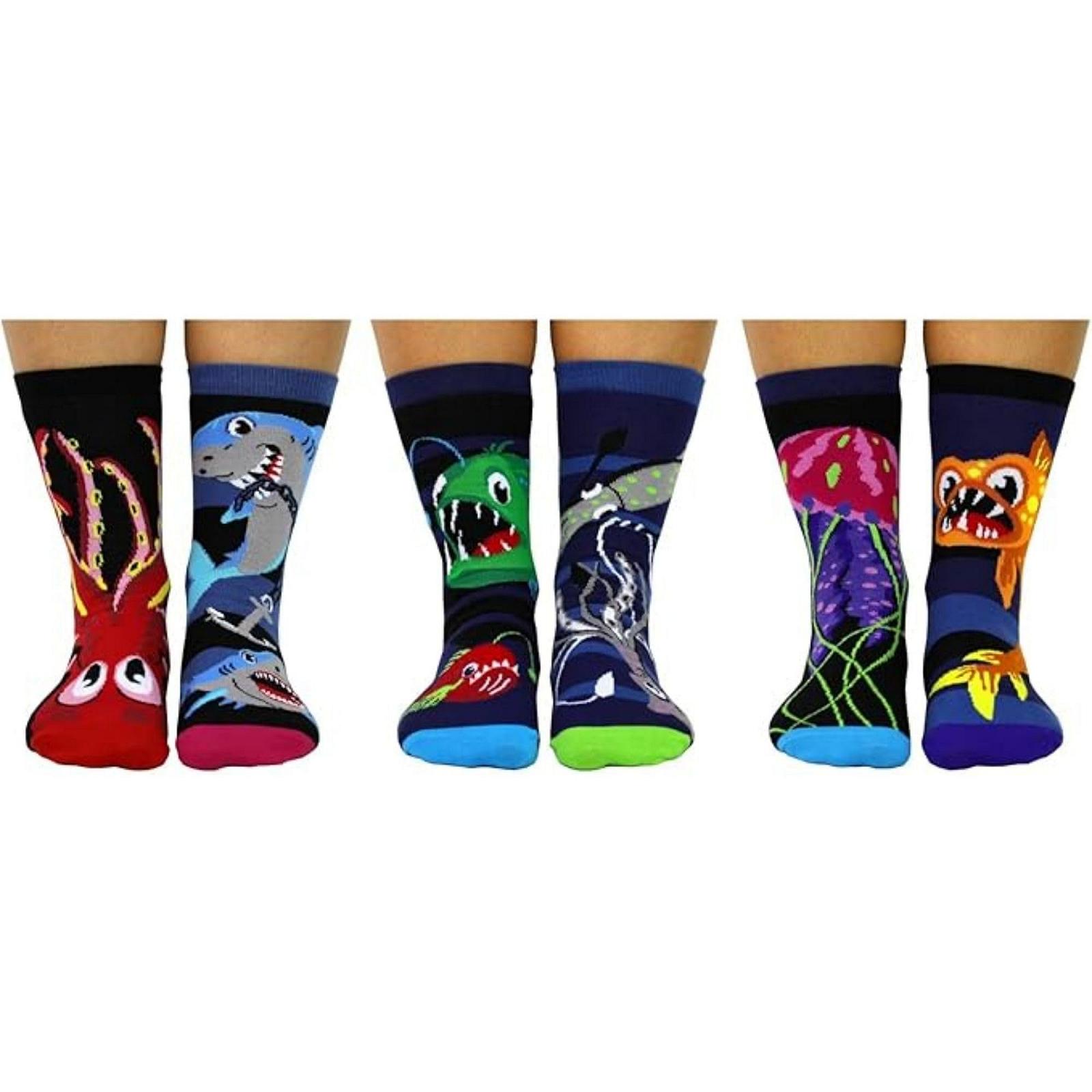 Носки Oddsocks Socks of the Deep Shark Deep Sea Размер 30-38, Набор 6 пар, Разноцветные, L, фото №2