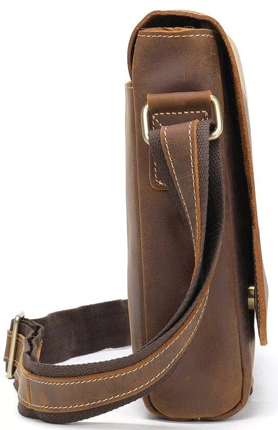 Сумка чоловіча crazy horse Vintage 14780 коричнева, фото №9