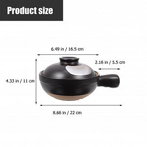 Кастрюля Керамическая термостойкая маленькая с ручкой гладкая поверхность для духовки цельная synthetic.ua - Фото 1