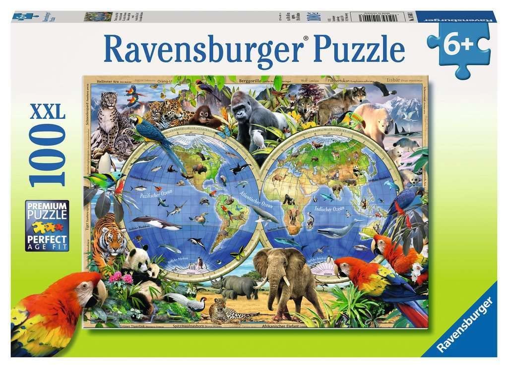 Пазл Ravensburger 10540 3 Animals of The World XXL 100 деталей, фото №1