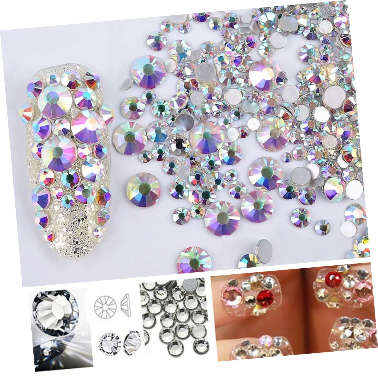 Стрази Круглі Beavorty Kristall 1440 шт. плоскі, змішані кольори, фото №9