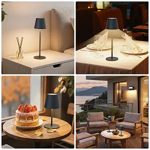 Настільна лампа Aipsun LED Акумуляторна 2 шт. Регульована висота 5000 мАг IP44 Антрацит synthetic.ua - Фото 1