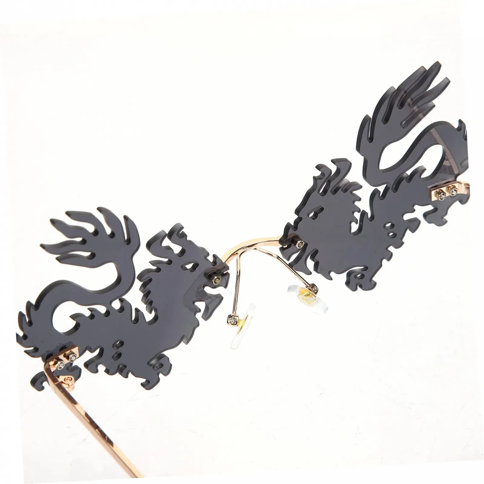 Сонцезахисні окуляри PACKOVE Без оправи, Модні, Набір з 3 пар, Візерунок дракона, фото №3