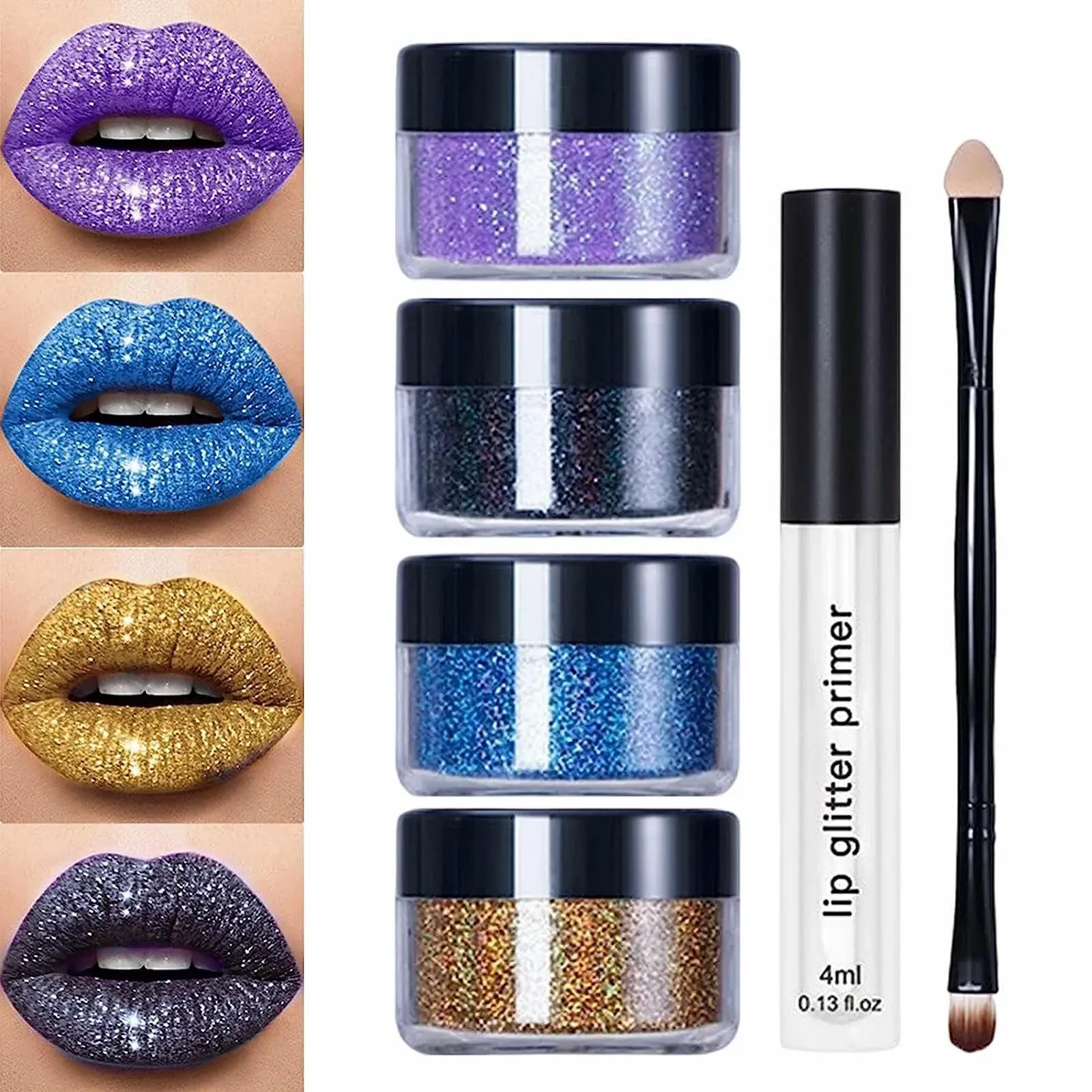 Блиск для губ Stay Golden Cosmetics Glitter Lip Set 4 кольори, фото №9