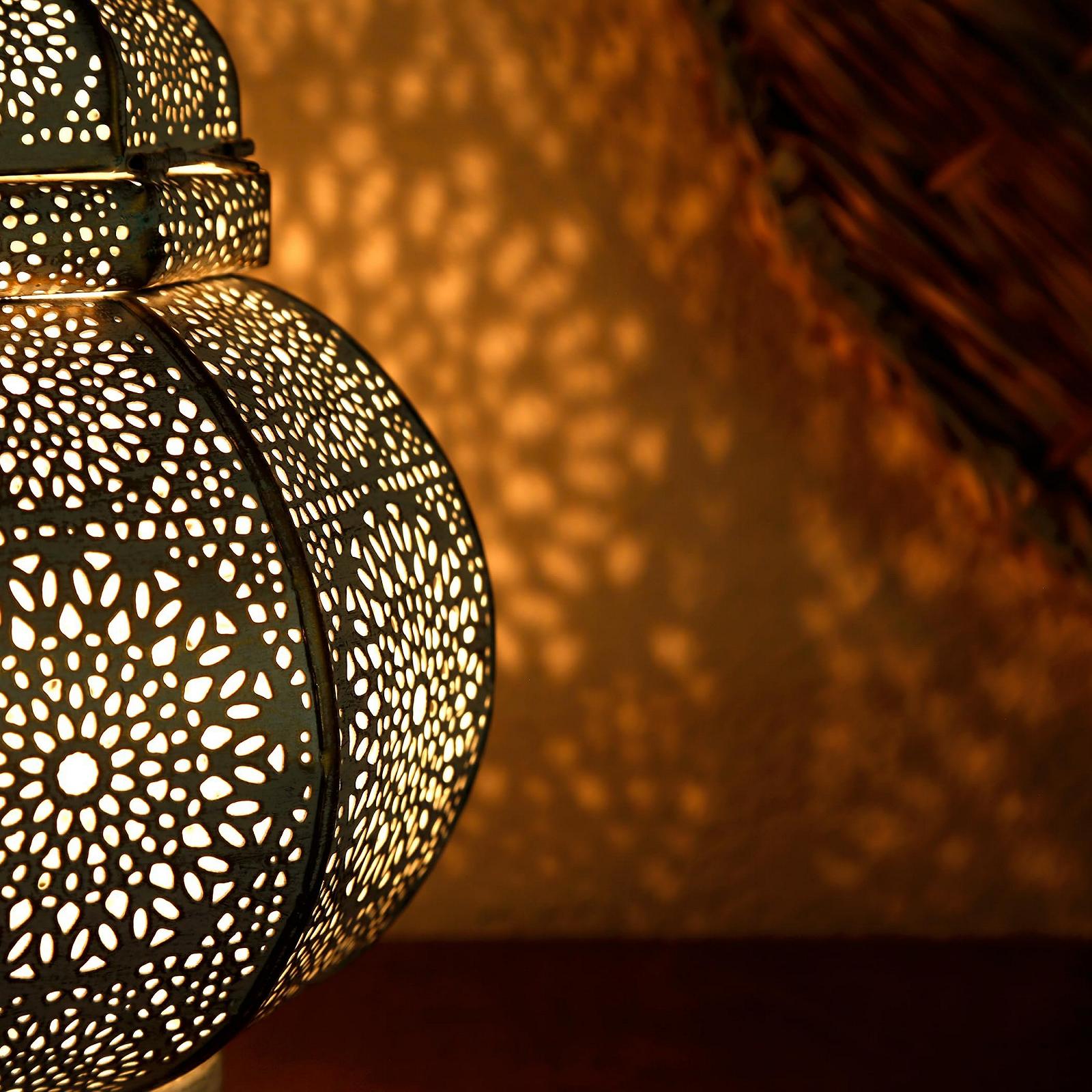 Настільна лампа Ramdan Lantern Метал 30 см Білий/Золотий Vintage Shabby Chic, фото №5