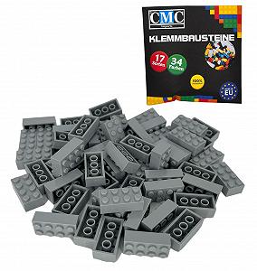 Блоки CMC imports Bricks Basic 500 Светло-серый Строительные блоки 2 x 4 бобика Совместимы с 8 бобиками - Фото 1