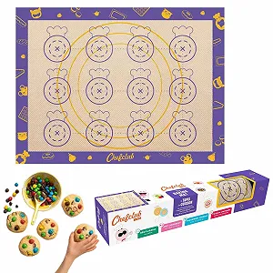 Силіконовий килимок для випікання Chefclub Kids 30 x 40 см Антипригарний Багаторазовий з шаблонами Без BPA - Фото 1
