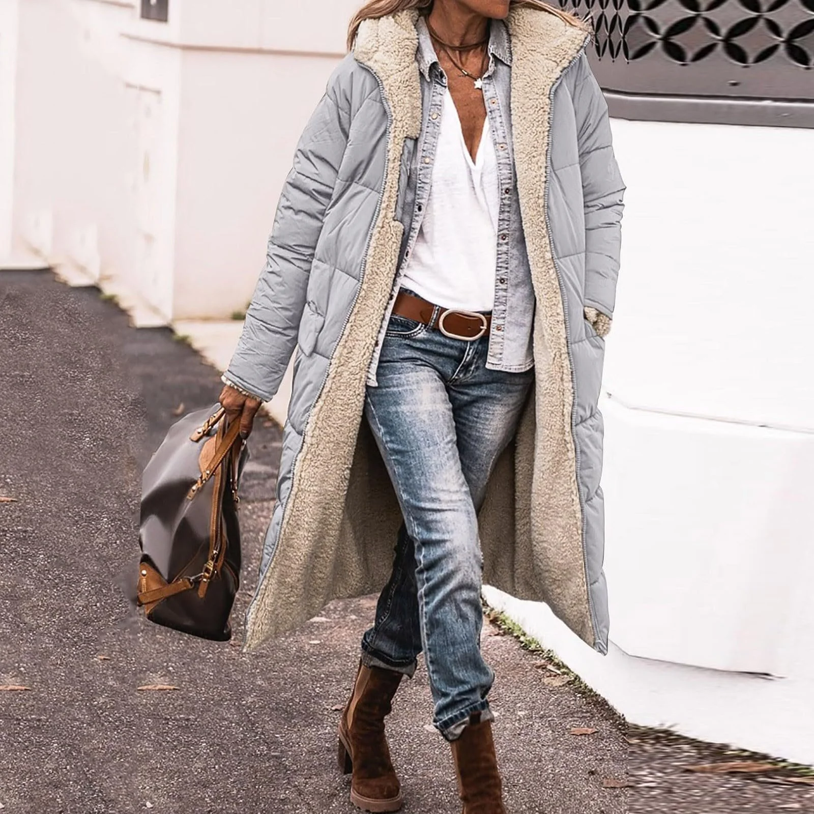 Зимове пальто Жіноче Довге Двостороння, фото №3 Зимове пальто Жіноче Довге Двостороння, фото №3