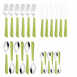 Набор столовых приборов Esmeyer Jane 199-427, 24 предмета, полированные, с пластиковыми ручками, зеленый цена на synthetic.ua - Фото 1 Набор столовых приборов Esmeyer Jane 199-427, 24 предмета, полированные, с пластиковыми ручками, зеленый synthetic.ua - Фото 1