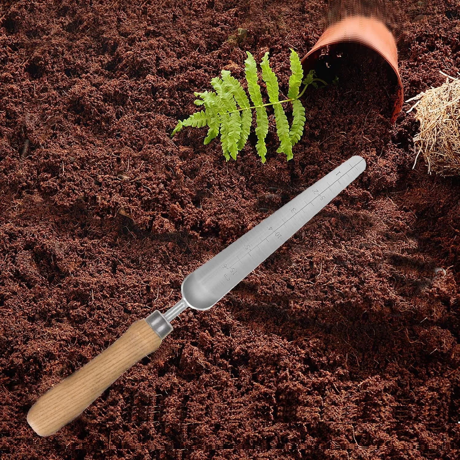 Лопата совковая WDAOcheng для прополки ручний Садова лопатка з нержавіючої сталі для прополки, садівництва, копання та живцювання, фото №3