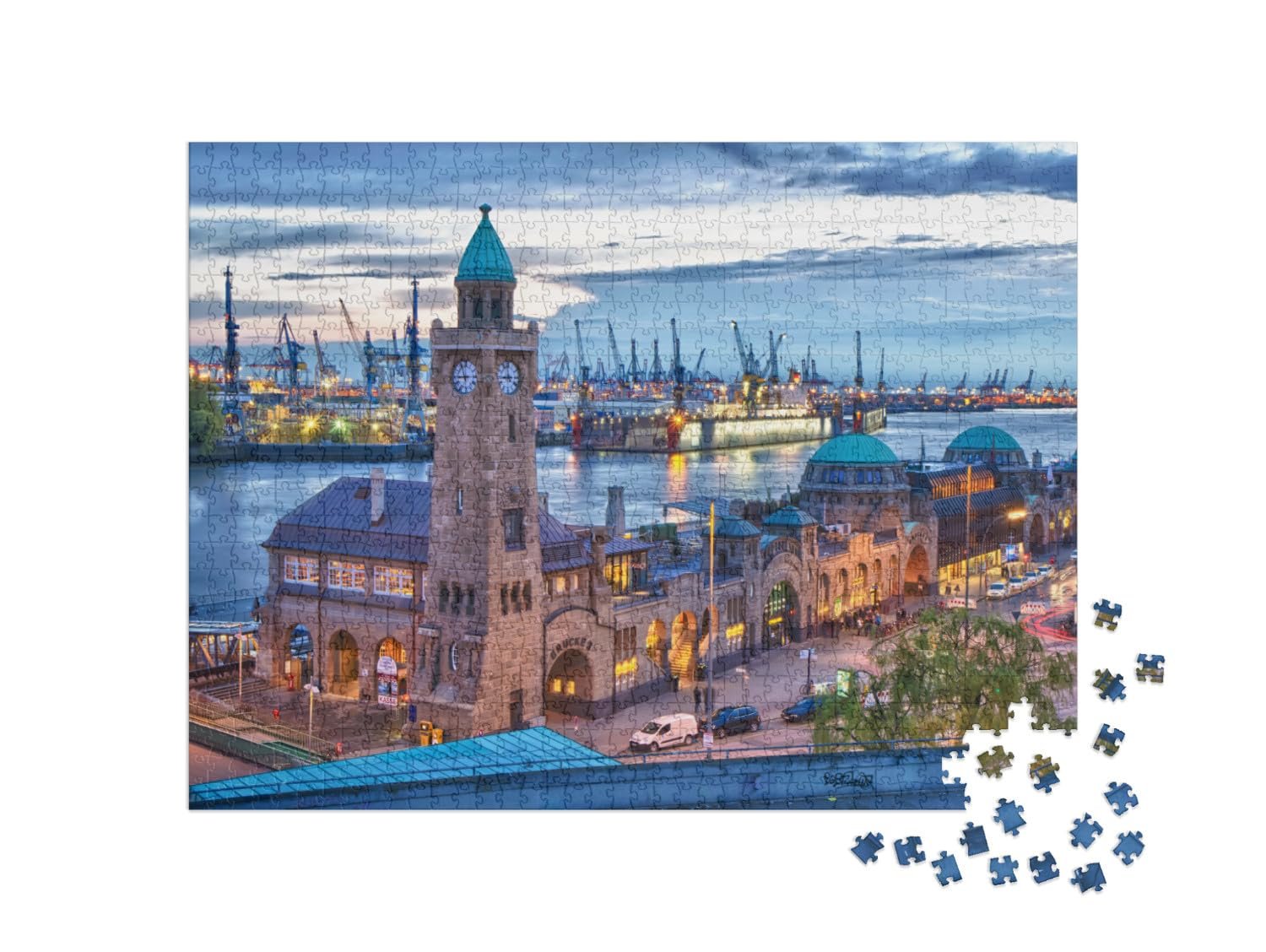 Пазл puzzleYOU Hamburg, German Cities Гамбургский порт, Германия 1000 элементов, фото №2