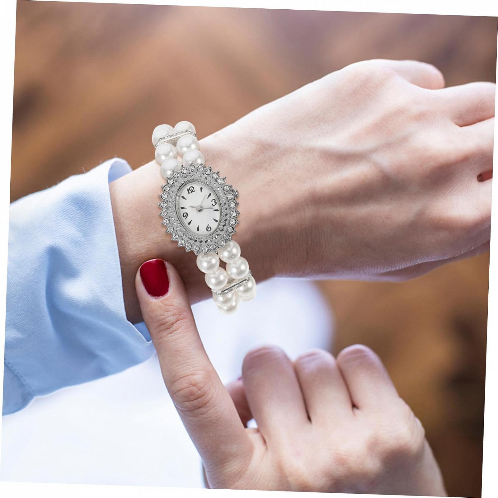 Жіночий годинник Healvian з перлинним ремінцем, еластичний, фото №3