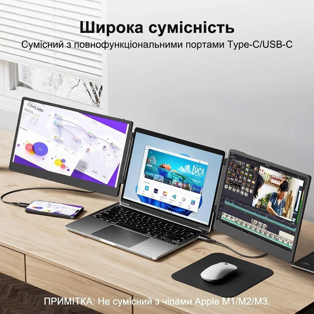 Монитор портативный 14" Laptomo S3 Full HD 60 Гц, фото №4