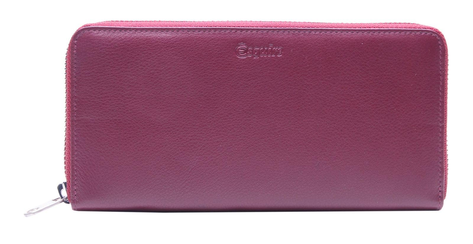 Кошелек кожаный Esquire Viktoria RFID 19 см, бордовый, фото №1