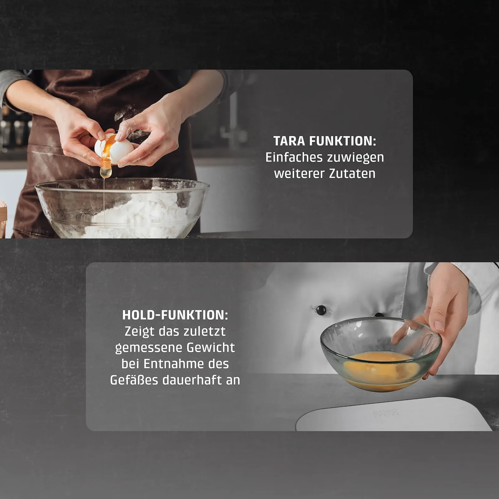 Кухонні ваги CASO KitchenDuo 2-в-1 прецизійні 15 кг 1 г та 1 кг 0.1 г, фото №5